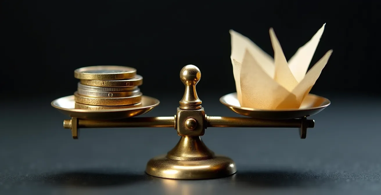 Bilancia in equilibrio che rappresenta la soglia dei 5000 euro