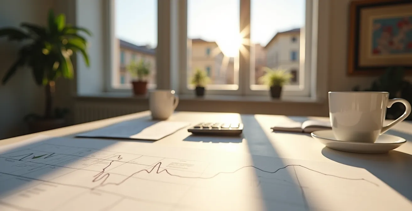 Calcolatrice e grafici finanziari per pianificazione assicurativa familiare