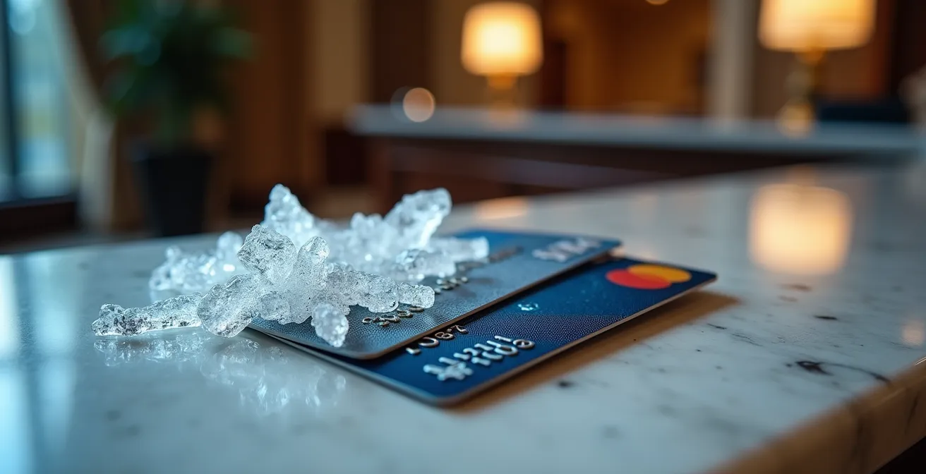 Visualizzazione del blocco fondi su carta di debito in hotel