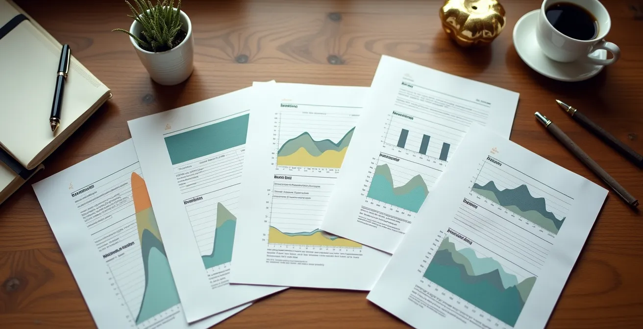 Vista dall'alto di documenti bancari e ricevute organizzati su scrivania italiana