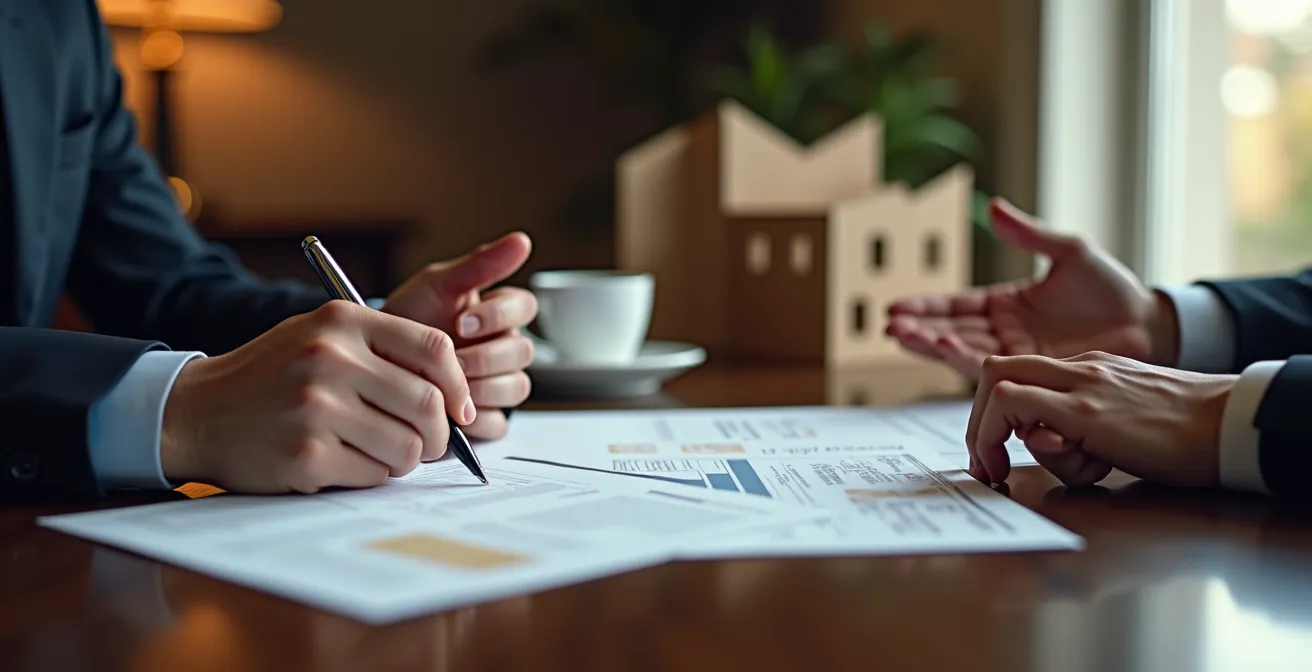 Scena di negoziazione professionale in banca italiana