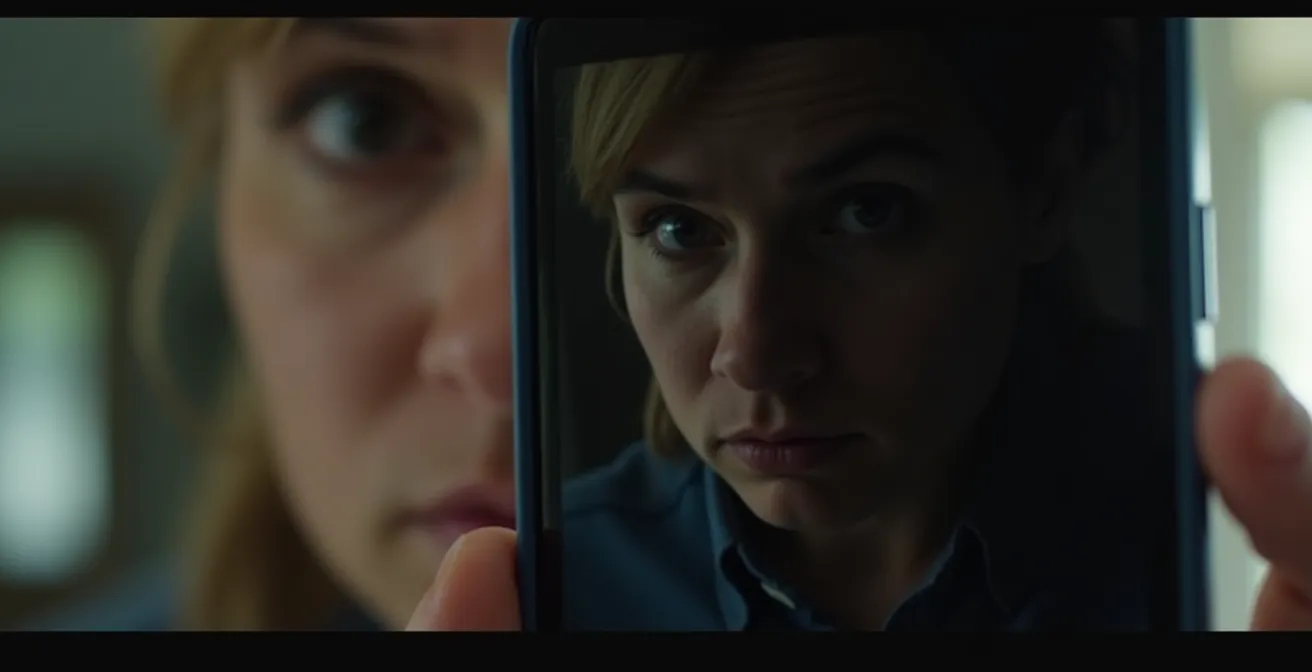 Una persona guarda con sospetto lo schermo di uno smartphone, simbolo della diffidenza verso le chiamate bancarie fraudolente (vishing).